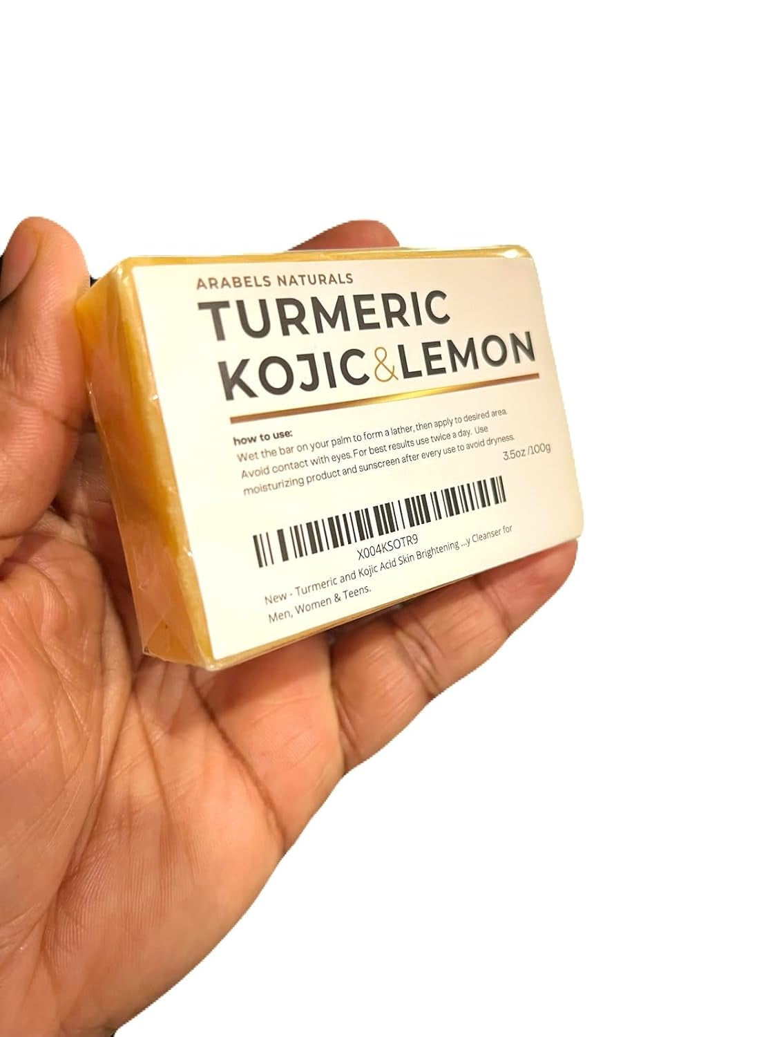 Turmeric and Kojic Acid Skin Brightening Soap All Natural Gentle Cleanser for All Skin Types. Fights Acne, Reduces Dark Spots & Fades Scars. Face & Body Cleanser for Men, Women & Teens. (1 Soap Bar)
