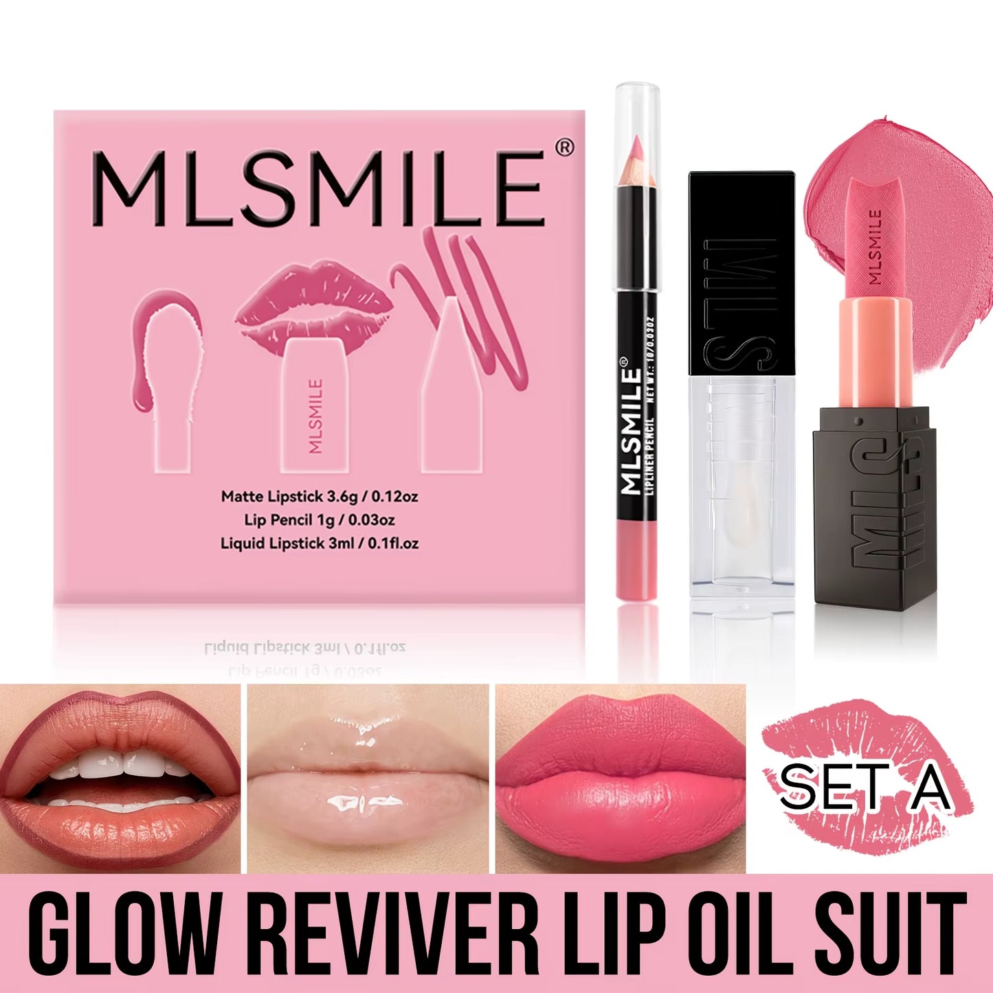 Lip Makeup Kit Makeup Set, Christmas Gift Box with Velvet Matte Lipstick, High Shine Lipgloss, Lip Pencil,For Women Makeup Set
