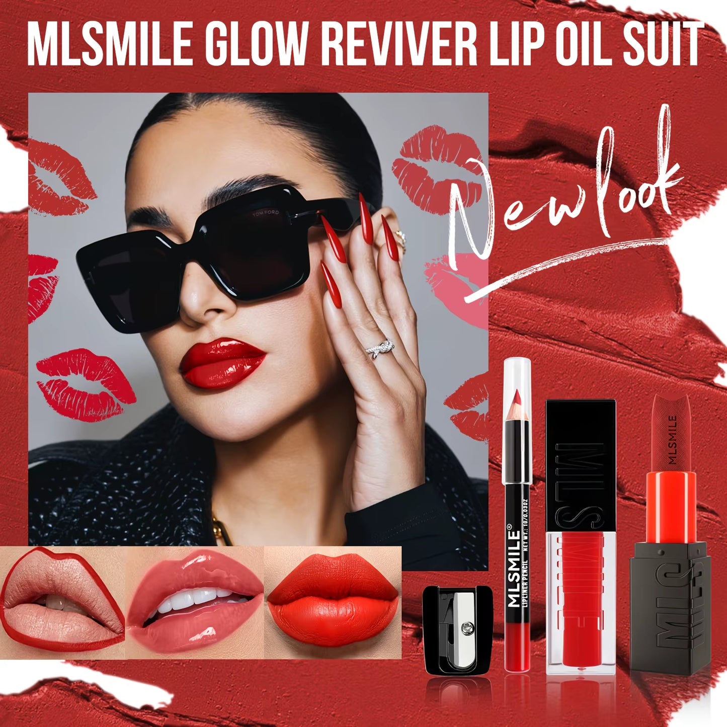 Lip Makeup Kit Makeup Set, Christmas Gift Box with Velvet Matte Lipstick, High Shine Lipgloss, Lip Pencil,For Women Makeup Set