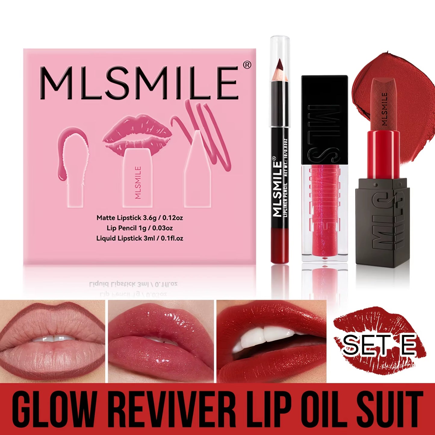 Lip Makeup Kit Makeup Set, Christmas Gift Box with Velvet Matte Lipstick, High Shine Lipgloss, Lip Pencil,For Women Makeup Set
