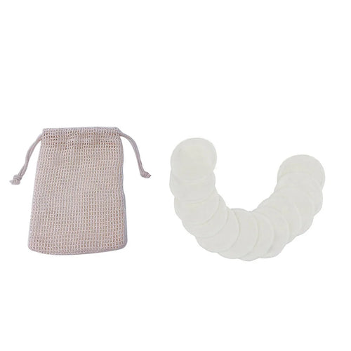 Face Spatula Makeup Remover Bamboo Wipes Facial Reusable Cleansing Face Pads 12Pcs Mens Products Skin Care Tools White
