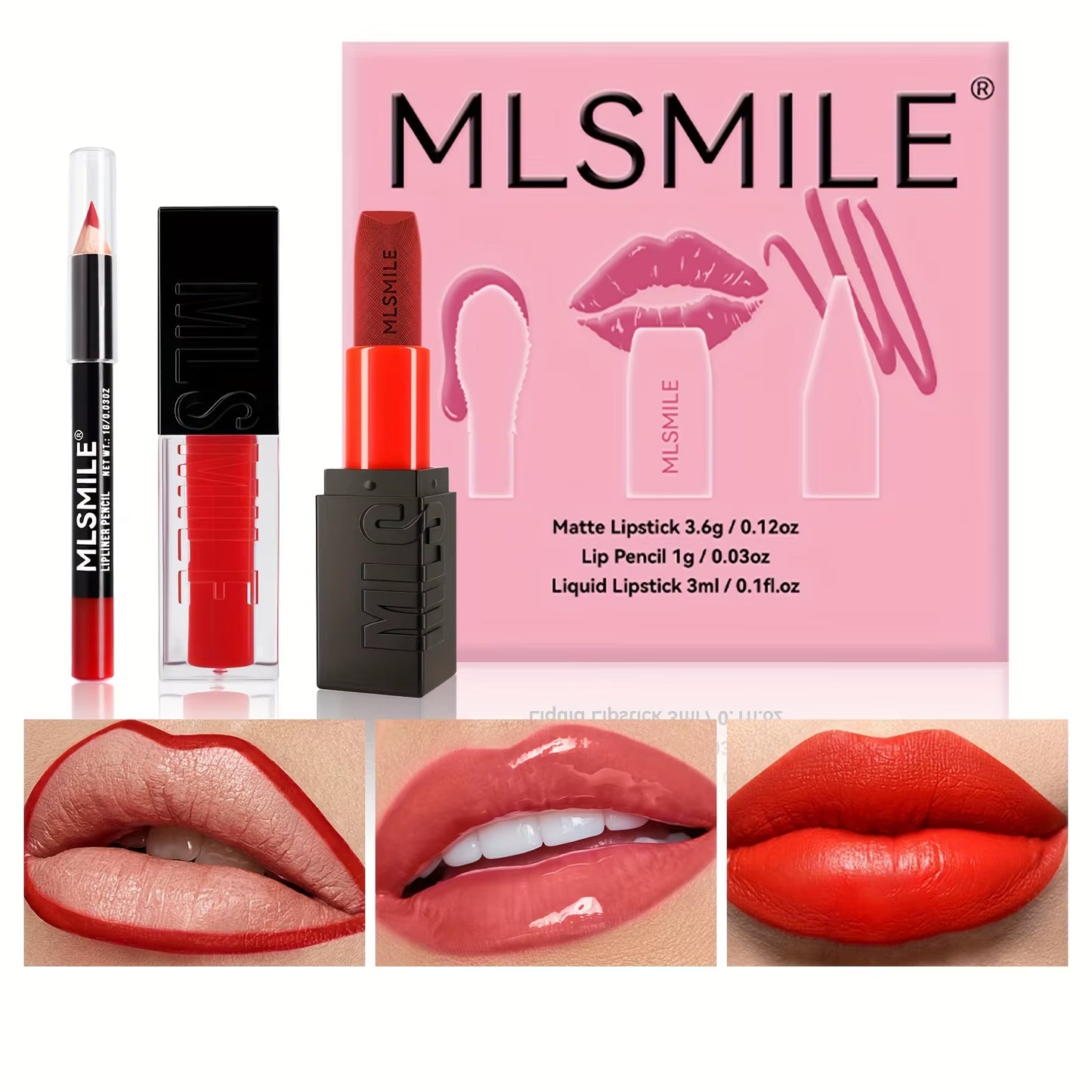 Lip Makeup Kit Makeup Set, Christmas Gift Box with Velvet Matte Lipstick, High Shine Lipgloss, Lip Pencil,For Women Makeup Set
