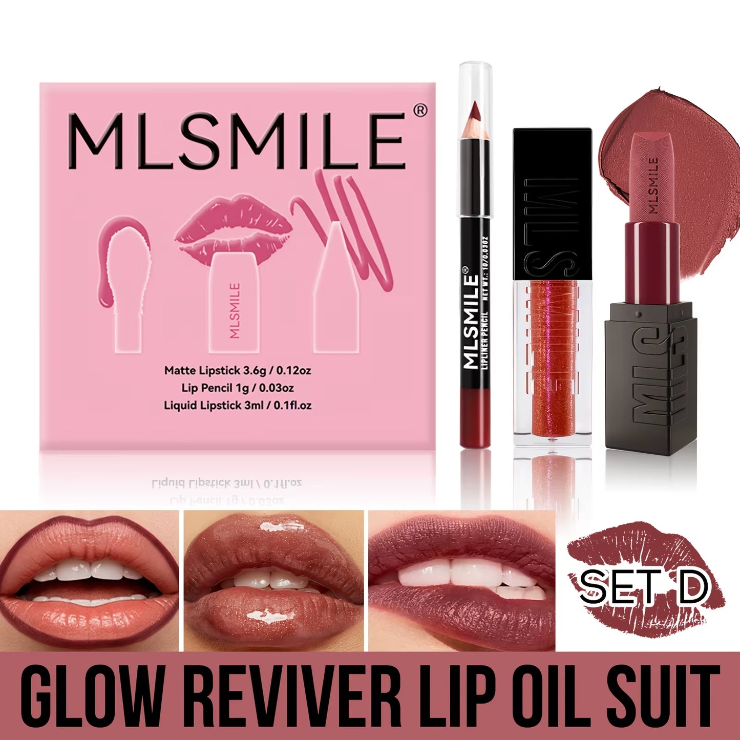 Lip Makeup Kit Makeup Set, Christmas Gift Box with Velvet Matte Lipstick, High Shine Lipgloss, Lip Pencil,For Women Makeup Set