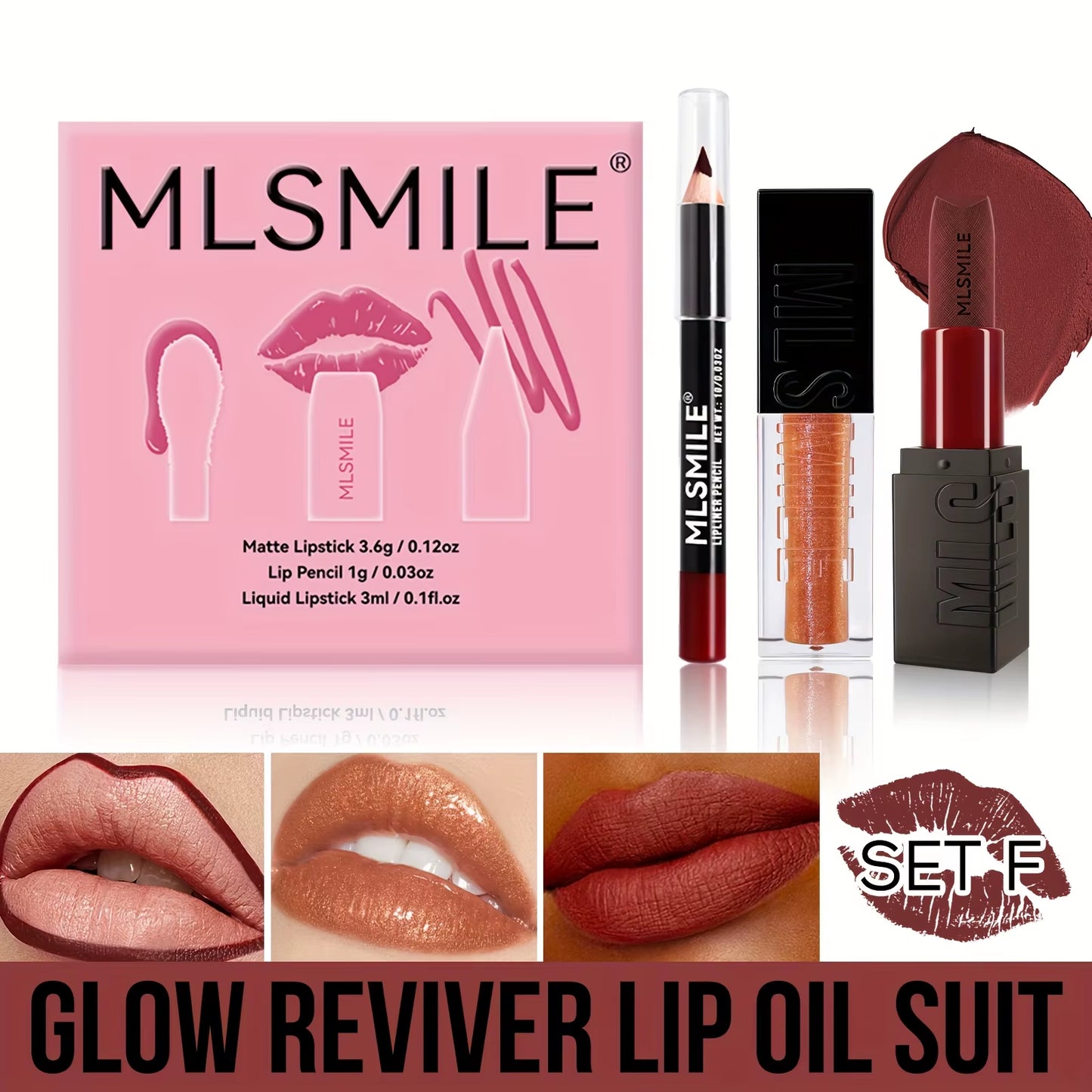 Lip Makeup Kit Makeup Set, Christmas Gift Box with Velvet Matte Lipstick, High Shine Lipgloss, Lip Pencil,For Women Makeup Set