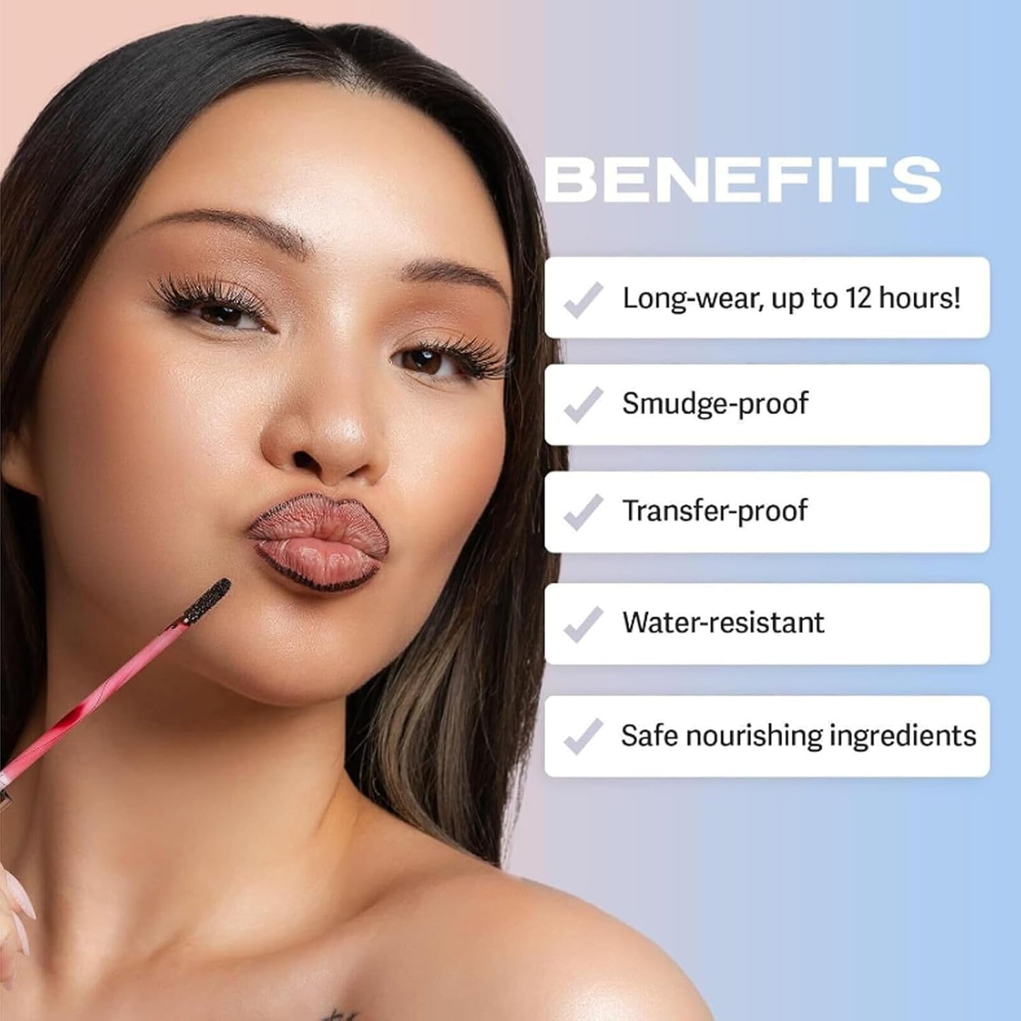 2PCS Peel off Lip Liner Lip Stain, Peel off Lip Tint Tattoo, Long Lasting Stain,Waterproof Lip Liner Tattoo Matte, Transfer-Proof