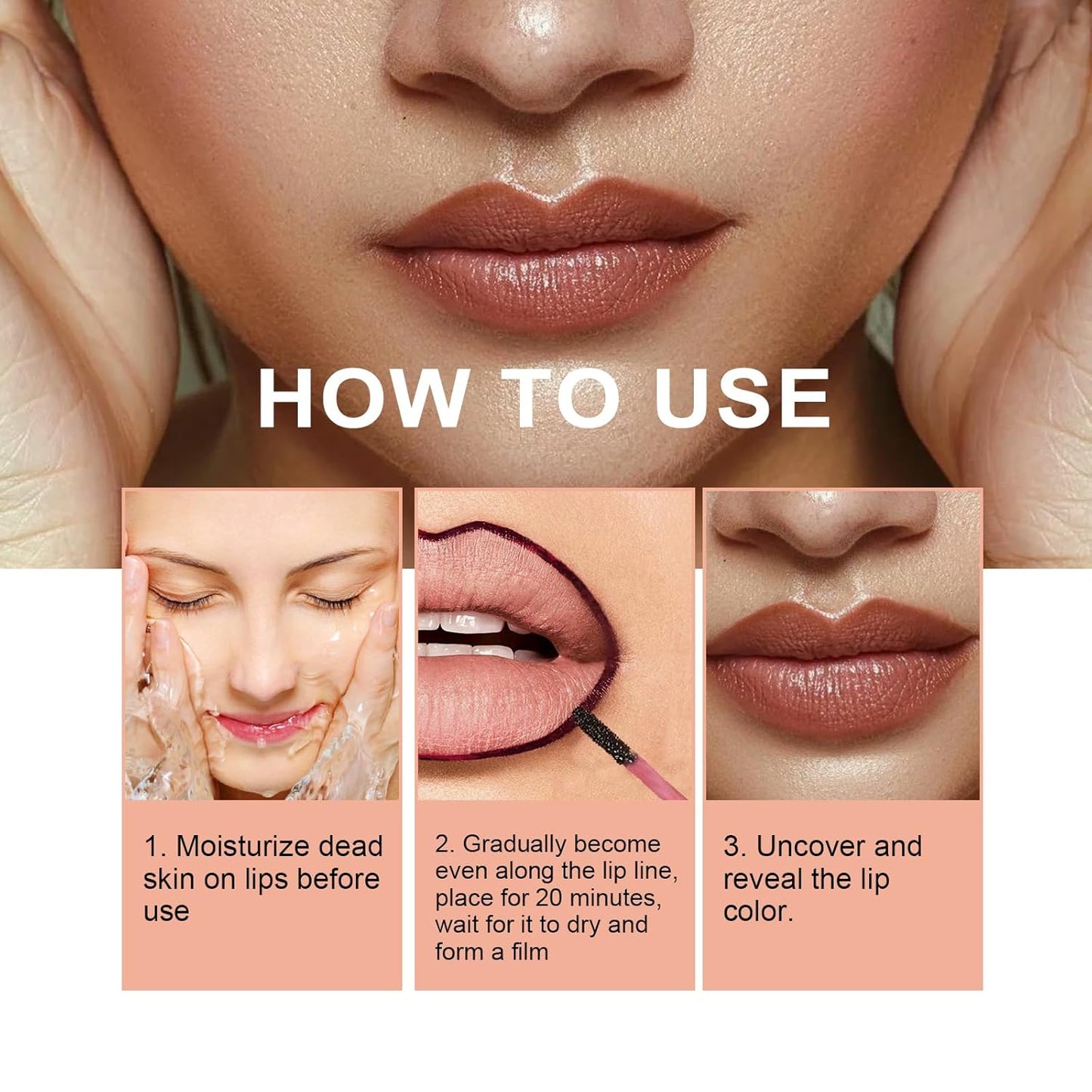 2PCS Peel off Lip Liner Lip Stain, Peel off Lip Tint Tattoo, Long Lasting Stain,Waterproof Lip Liner Tattoo Matte, Transfer-Proof
