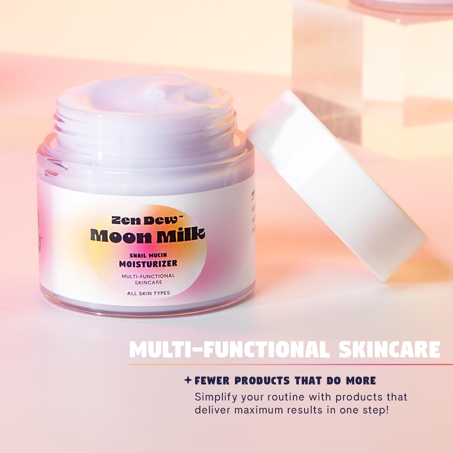 Moon Milk Snail Mucin Moisturizer Glow Cream – Milky Gel Cream Korean Moisturizer That Replenishes Moisture and Leaves Skin Brighter, Plumper, Soothed and Beautifully Smooth, 3.52Oz.