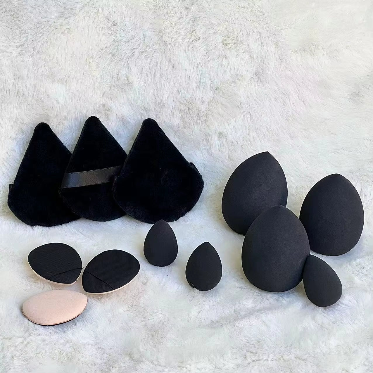 12PCS Makeup Tool Set Size Size Giant Soft Makeup Egg Makeup Powder Suitable for Base Makeup Corner Makeup Setting Novice Makeup