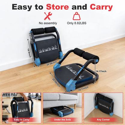 Adjustable Ab Trainer Ab Machine Sit up Exercise Equipment & Core Machine, Home Workout Equipment, with 3 Resistance Levels & 2 Elastic Rope