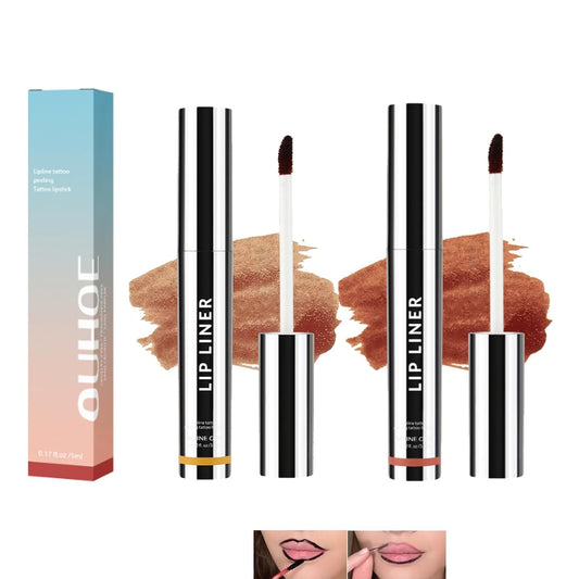 2PCS Peel off Lip Liner Lip Stain, Peel off Lip Tint Tattoo, Long Lasting Stain,Waterproof Lip Liner Tattoo Matte, Transfer-Proof