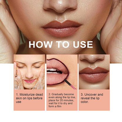 2PCS Peel off Lip Liner Lip Stain, Peel off Lip Tint Tattoo, Long Lasting Stain,Waterproof Lip Liner Tattoo Matte, Transfer-Proof